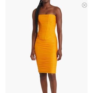 House of CB tangerine, corset dress. Only worn once. Size small
